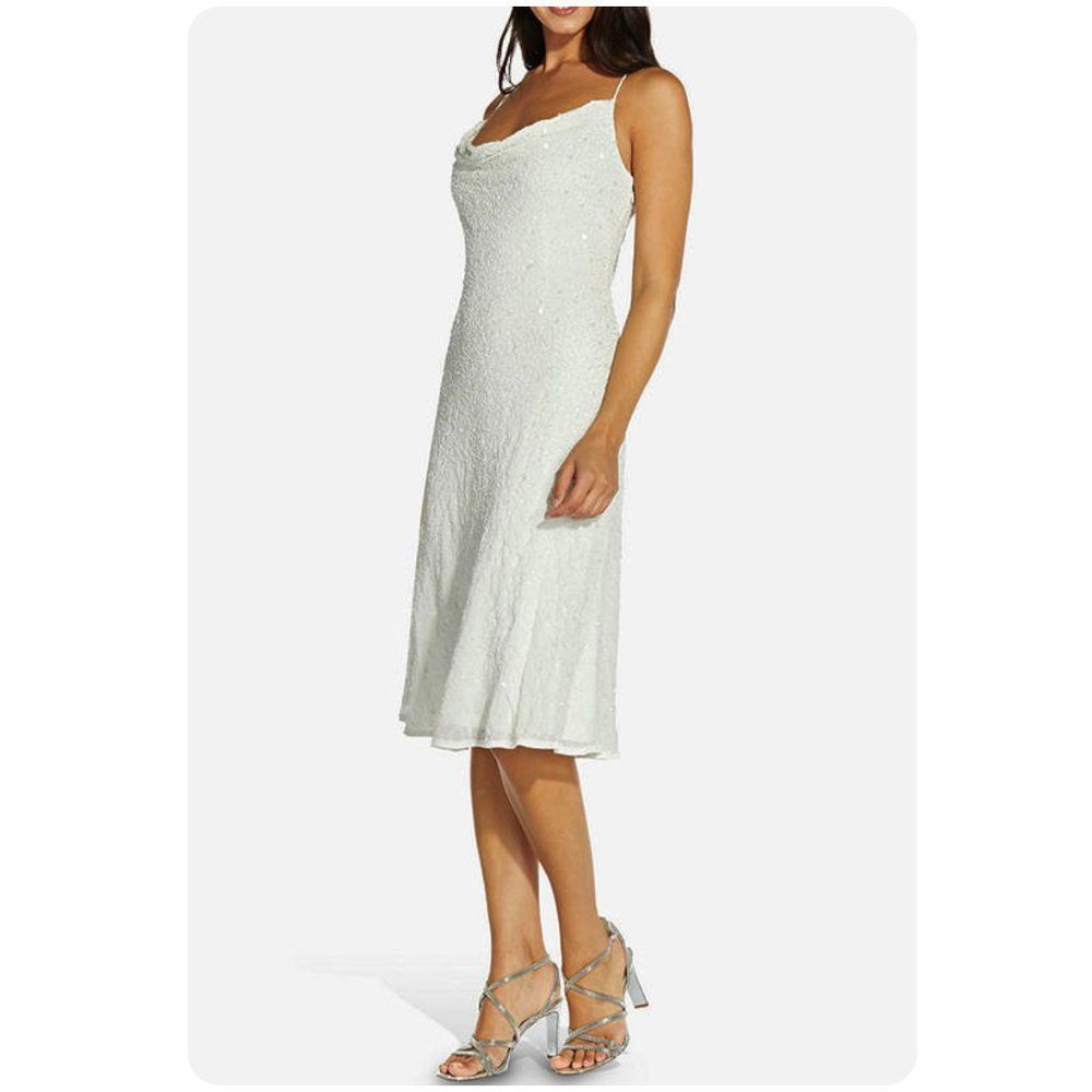 Adrianna Papel Beaded Slip Dress